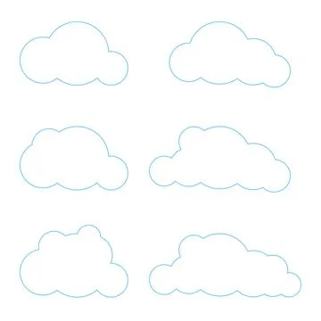 Cloud shapes collection. Cloud icons for cloud computing web and app. Simplus Illustrazione stock