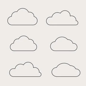 Cloud shapes collection. Stock Illustration