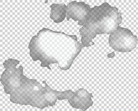 Cloud-like shapes drifting over transparent background in flat vector style with Illustrazione stock