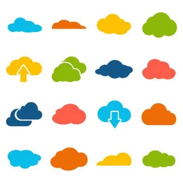 Cloud shapes vector collection 스톡 일러스트