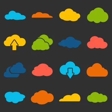 Cloud shapes vector collection 스톡 일러스트