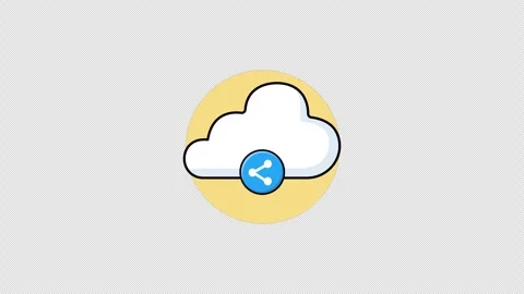 Cloud with Share Icon. Cloud Share Concept Animation Video - Transparent Video stock 314485034