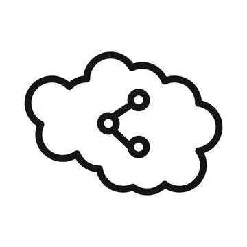 Cloud Share Icon for Collaborative Workspaces and Document Sharing Stock Illustration