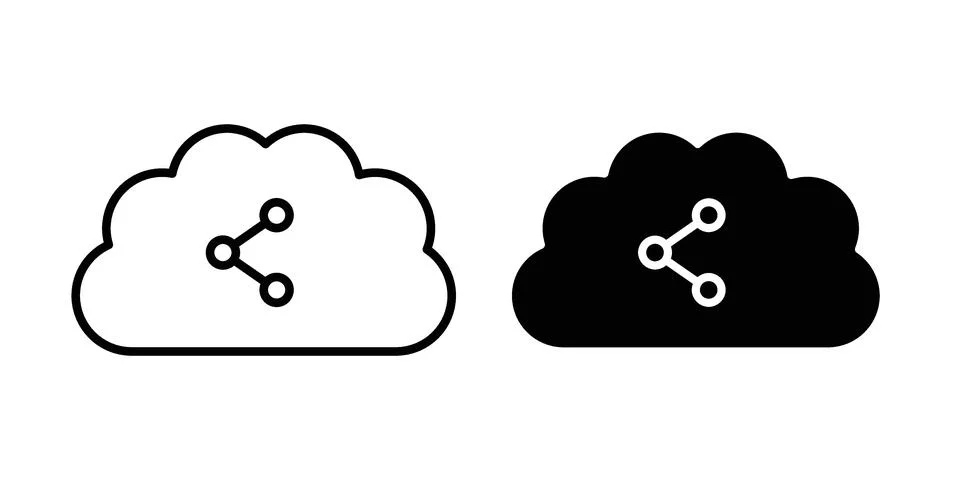 Cloud share icon Illustration set. Vector Eps10 for apps Stock Illustration