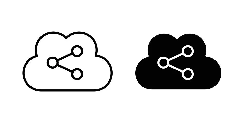 Cloud share icon vector editable eps10 스톡 일러스트