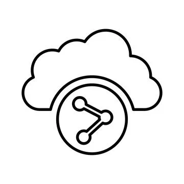 Cloud share line icon. Stock Illustration