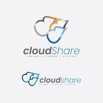 Cloud Share Logo Stock Illustration