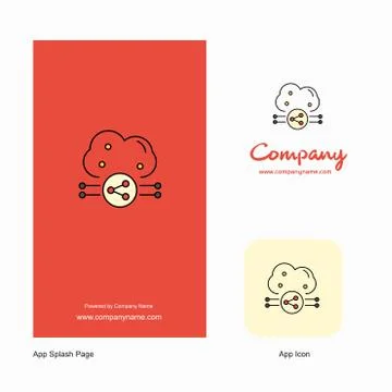 Cloud sharing  Company Logo App Icon and Splash Page Design. Creative Busines イラスト素材