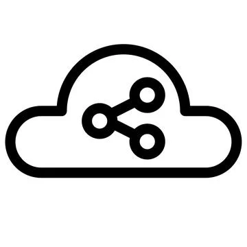 Cloud Sharing- Decentralized Data- AI Cloud Computing Icon Illustrazione stock