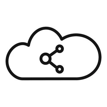 Cloud Sharing Icon for File Transfers and Team Collaboration Ilustração Stock