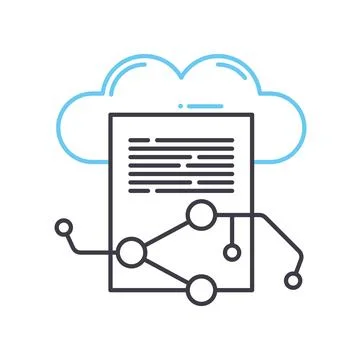 Cloud sharing line icon, outline symbol, vector illustration, concept sign Stock Illustration