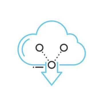 Cloud sharing service line icon, outline symbol, vector illustration, concept Stockillustratie