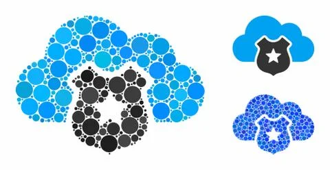 Cloud shield Composition Icon of Spheric Items Ilustração Stock