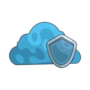 Cloud shield illustration Stock Illustration