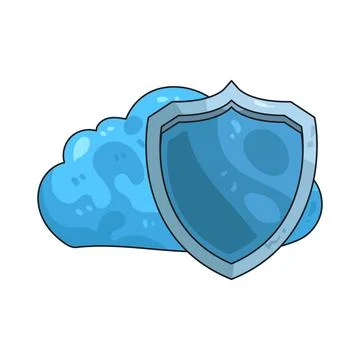 Cloud shield illustration Stock Illustration