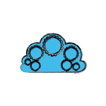Cloud shield security approval Illustrazione stock