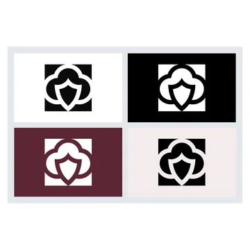 Cloud Shield Security Logo Concept Set 库存插图