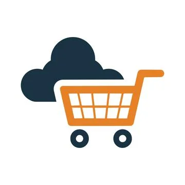 Cloud shopping, basket, hosting icon. Simple editable vector graphics. 스톡 일러스트
