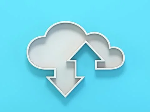 Cloud sign up and down arrows 3D イラスト素材
