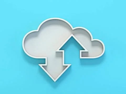 Cloud sign up and down arrows 3D Cloud sign up and down arrows 3D render i... Stock Photos