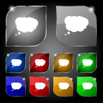 Cloud sign icon. Data storage symbol.Set colourful buttons. Vector Illustrazione stock