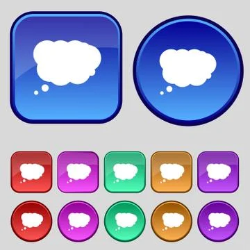 Cloud sign icon. Data storage symbol.Set colourful buttons. Vector Illustrazione stock