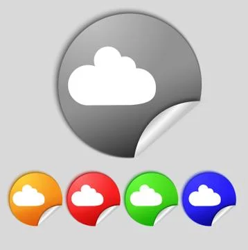 Cloud sign icon. Data storage symbol. Set colourful buttons. Vector Illustrazione stock