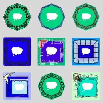 Cloud sign icon. Data storage symbol.Set colourful buttons. Vector Illustrazione stock