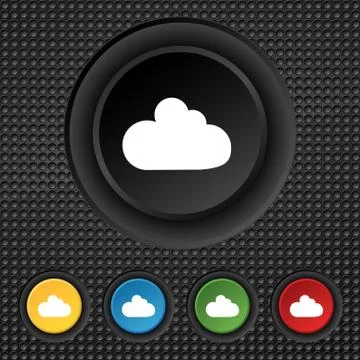Cloud sign icon. Data storage symbol. Set colourful buttons. Vector Illustrazione stock