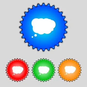 Cloud sign icon. Data storage symbol.Set colourful buttons. Vector Illustrazione stock