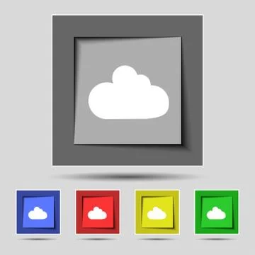 Cloud sign icon. Data storage symbol. Set colourful buttons. Vector Illustrazione stock