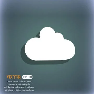 Cloud sign icon. Data storage symbol. On the blue-green abstract background w 스톡 일러스트