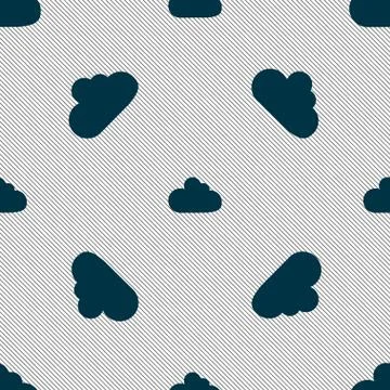 Cloud sign icon. Data storage symbol. Seamless pattern with geometric texture イラスト素材
