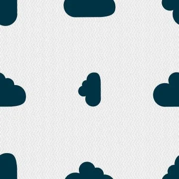 Cloud sign icon. Data storage symbol. Seamless abstract background with geome Stock Illustration