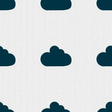 Cloud sign icon. Data storage symbol. Seamless abstract background with geome Stock Illustration