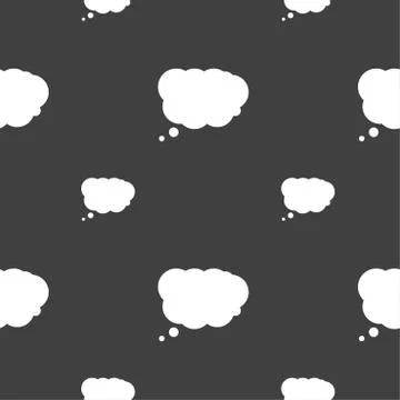 Cloud sign icon. Data storage symbol. Seamless pattern on a gray background.  Stock Illustration