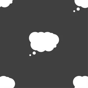 Cloud sign icon. Data storage symbol. Seamless pattern on a gray background.  Stock Illustration