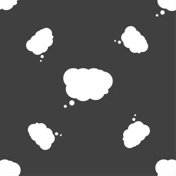 Cloud sign icon. Data storage symbol. Seamless pattern on a gray background.  Illustrazione stock