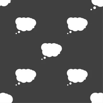 Cloud sign icon. Data storage symbol. Seamless pattern on a gray background.  Stock Illustration