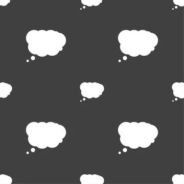 Cloud sign icon. Data storage symbol. Seamless pattern on a gray background.  Stock Illustration