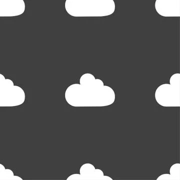 Cloud sign icon. Data storage symbol. Seamless pattern on a gray background.  イラスト素材