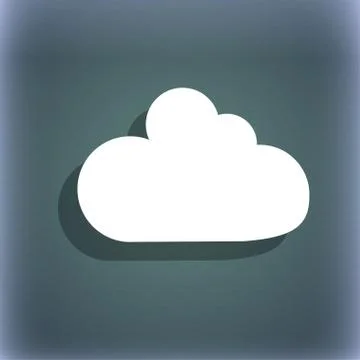 Cloud sign icon. Data storage symbol. On the blue-green abstract background with Stock Illustration