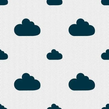 Cloud sign icon. Data storage symbol. Seamless abstract background with geometri Illustrazione stock