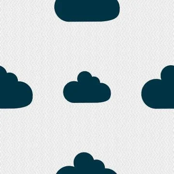 Cloud sign icon. Data storage symbol. Seamless abstract background with geometri Illustrazione stock