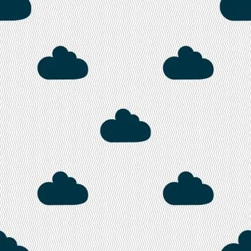 Cloud sign icon. Data storage symbol. Seamless abstract background with geometri Stock Illustration