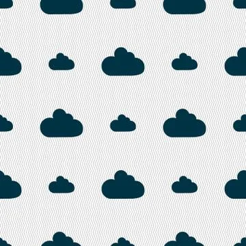 Cloud sign icon. Data storage symbol. Seamless abstract background with geometri Illustrazione stock