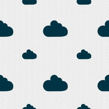 Cloud sign icon. Data storage symbol. Seamless pattern with geometric texture. Illustrazione stock