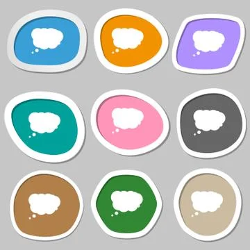 Cloud sign icon. Data storage symbol. Multicolored paper stickers. Illustrazione stock