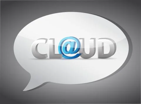 Cloud at sign speech bubble Illustrazione stock