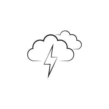 Cloud sign with thunder-storm icon. Elements of weather signs icon. Premium Illustrazione stock